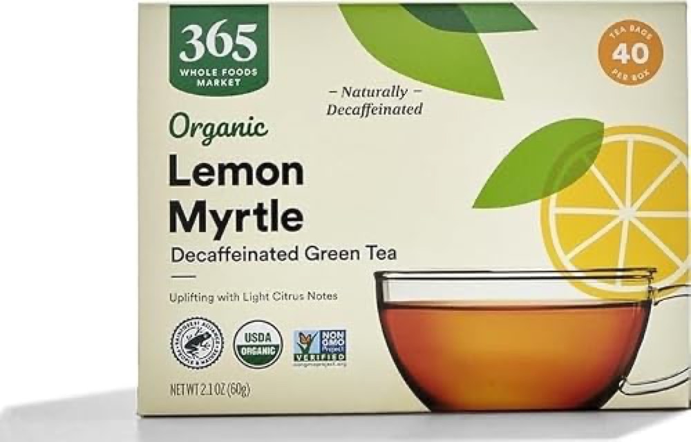 Whole Foods Market, Organic Decaffeinated Green Tea With Lemon Myrtle (40 Tea Bags), 2.1 Ounce (Pack Of 12) 2 Pack
