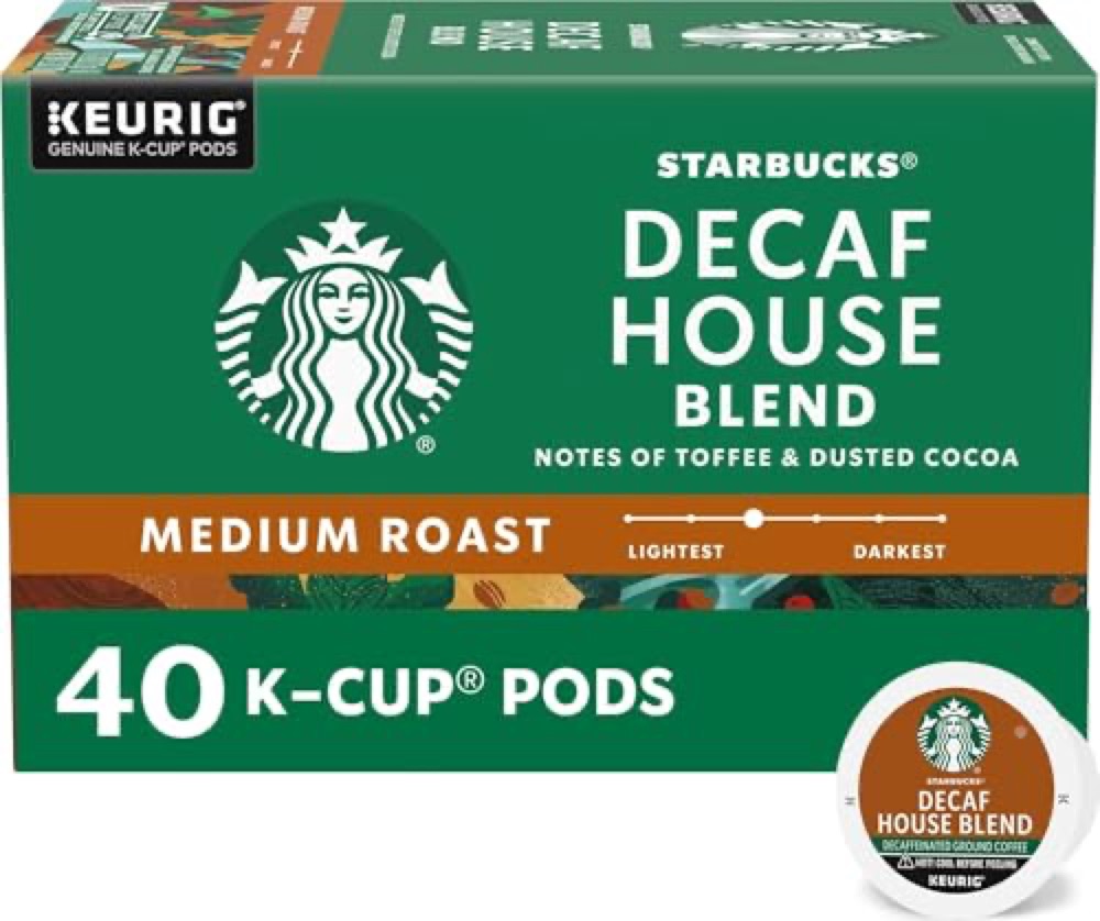 Starbucks Coffee K-Cup Pods Medium Roast Decaf House Blend