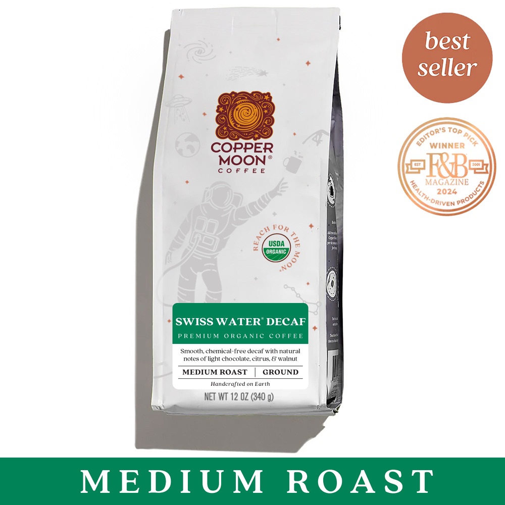 Copper Moon Swiss Water Organic Blend Medium Roast Coffee - Decaf - 12oz